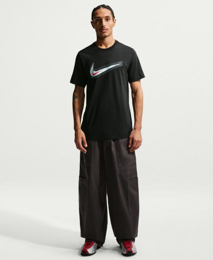 Nike Men's Swoosh Logo Crewneck T-Shirt - Black/Photon Dust