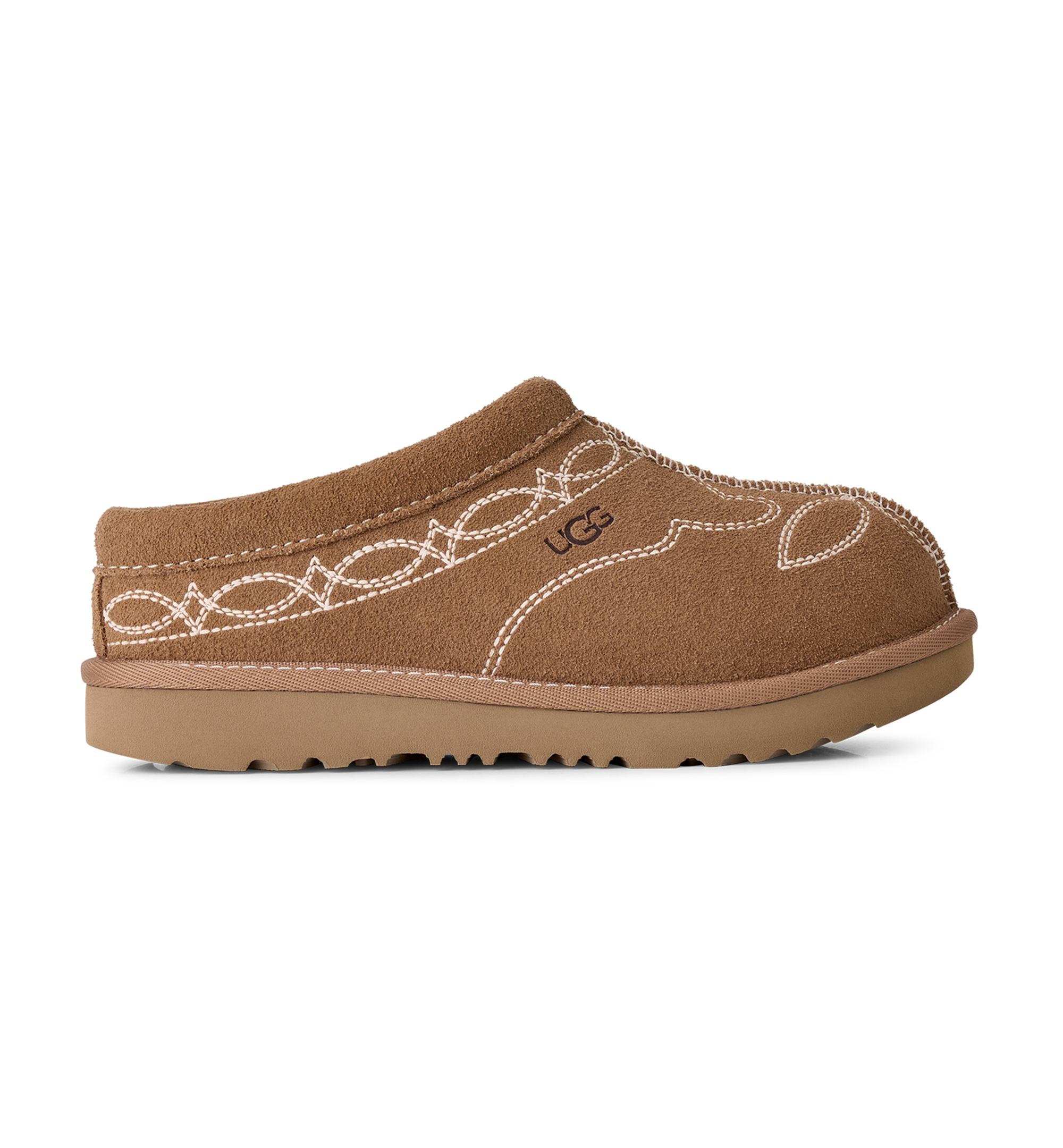 UGG® Kids Tasman II Western Clog Round Toe Slippers - Chestnut
