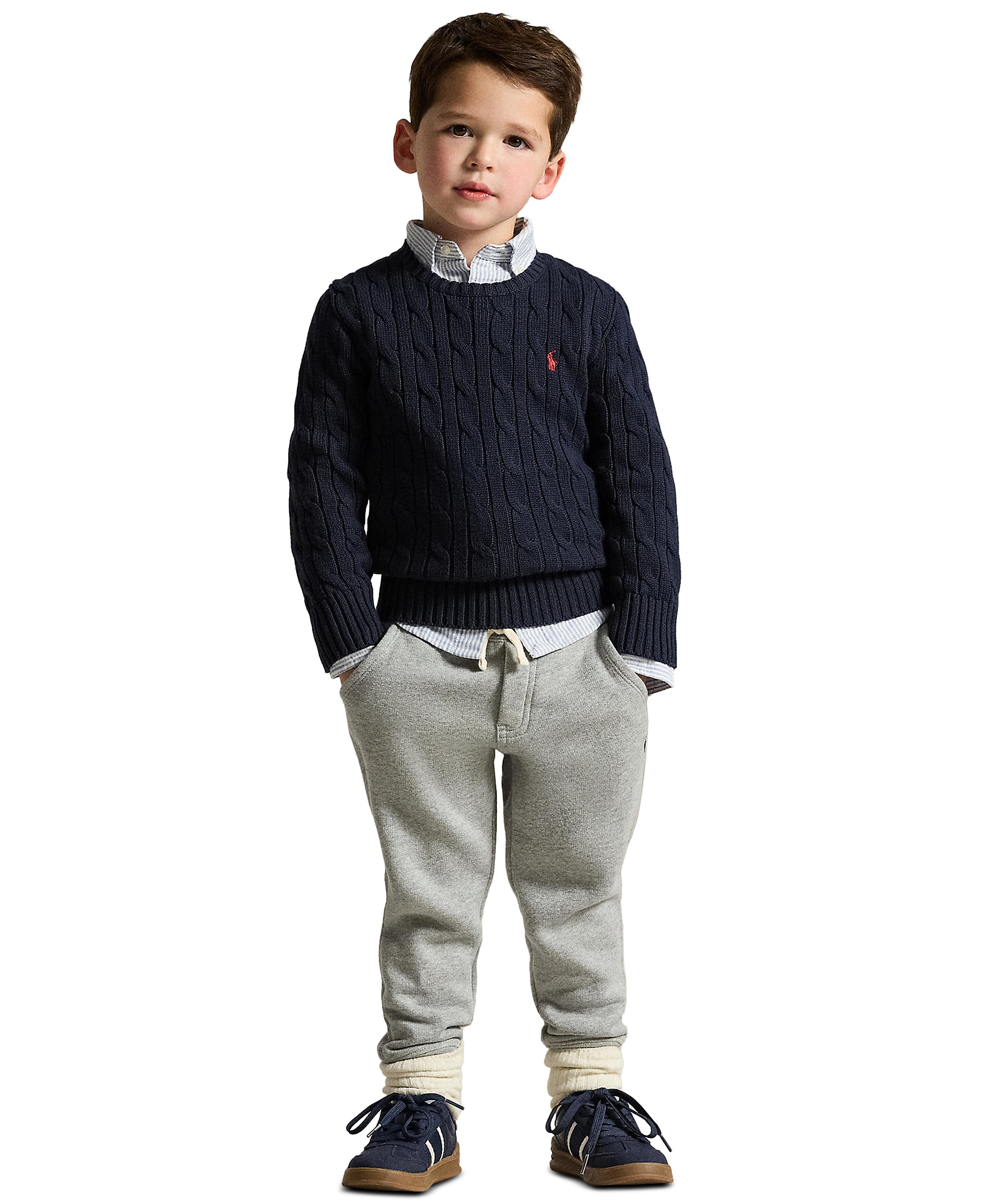 Polo Ralph Lauren Boys' 2T-7 Cotton Fleece Joggers - Dark Sport Heather