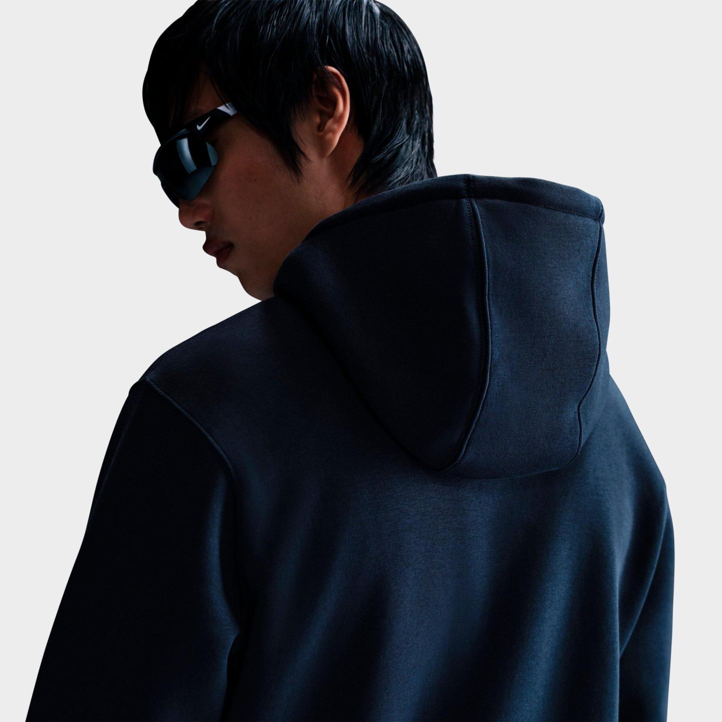 Men's Nithtke Club Fleece Embroidered Premium Full-Zip Hoodie - Part 1 - Obsidian/Obsidian/White