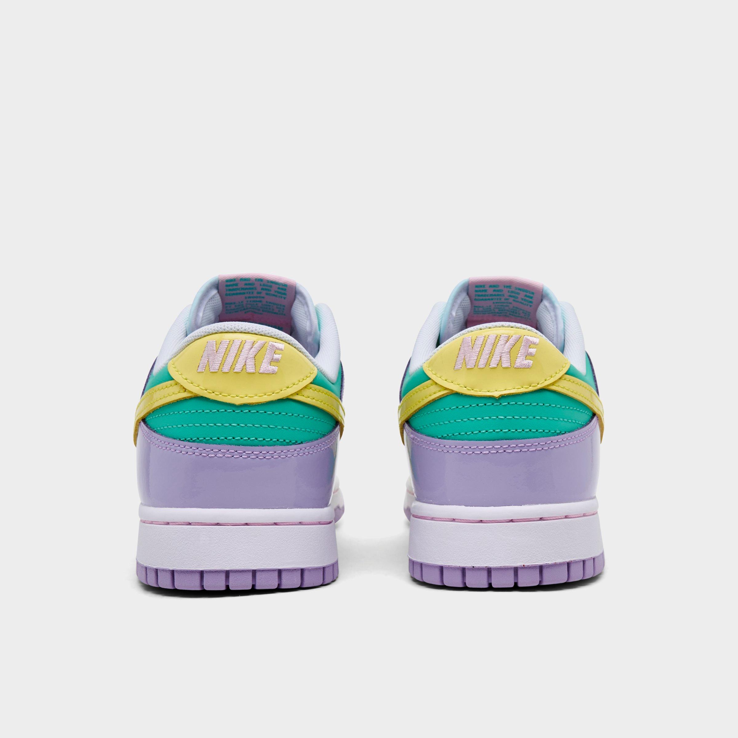 Men's Nithtke Dunk Low Retro SE Casual Shoes - Emerald Rise/Hydrangeas/White/Yellow Pulse - Back view