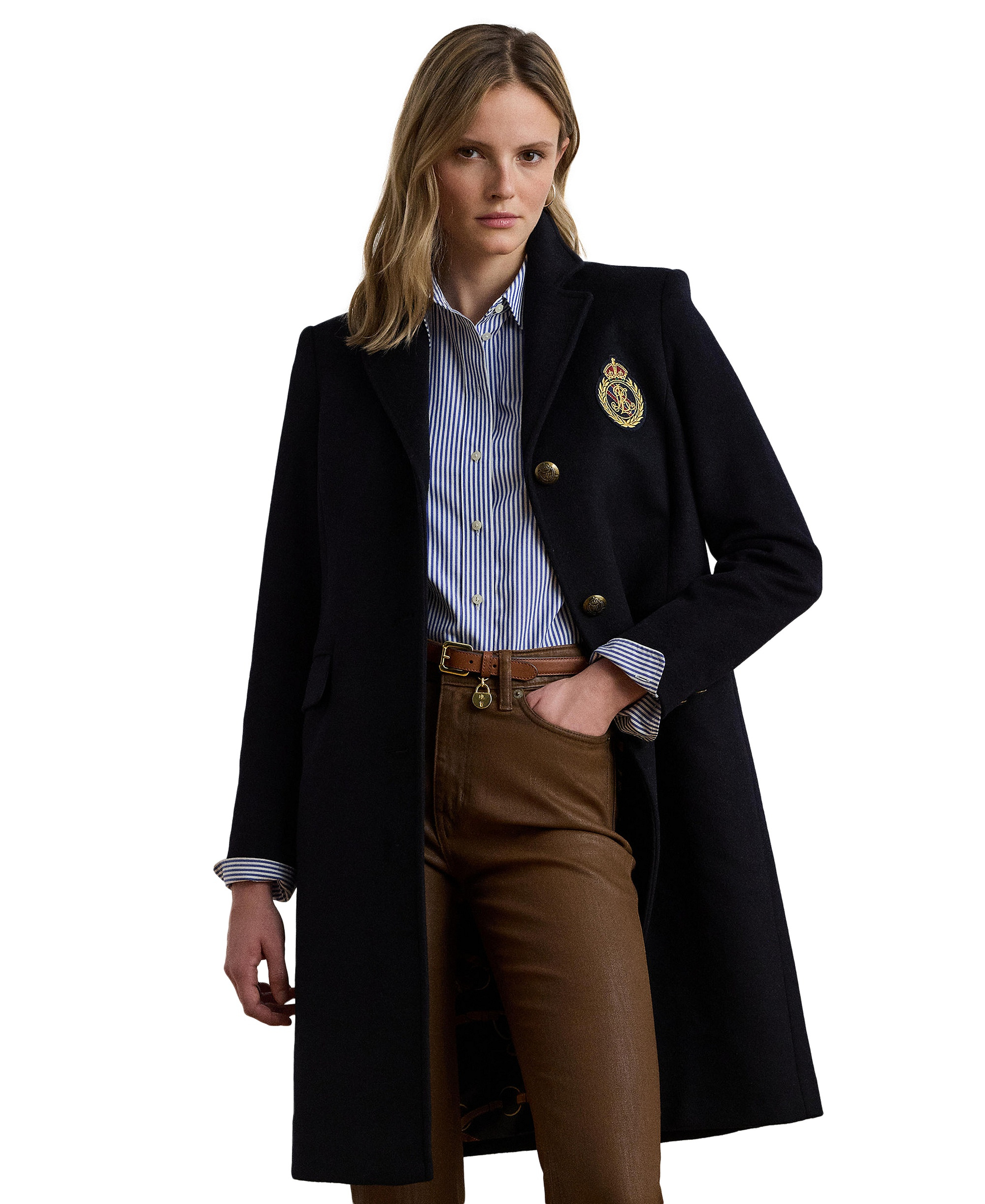 Lauren Ralph Lauren Women's Single-Breasted Peacoat - Regal navy