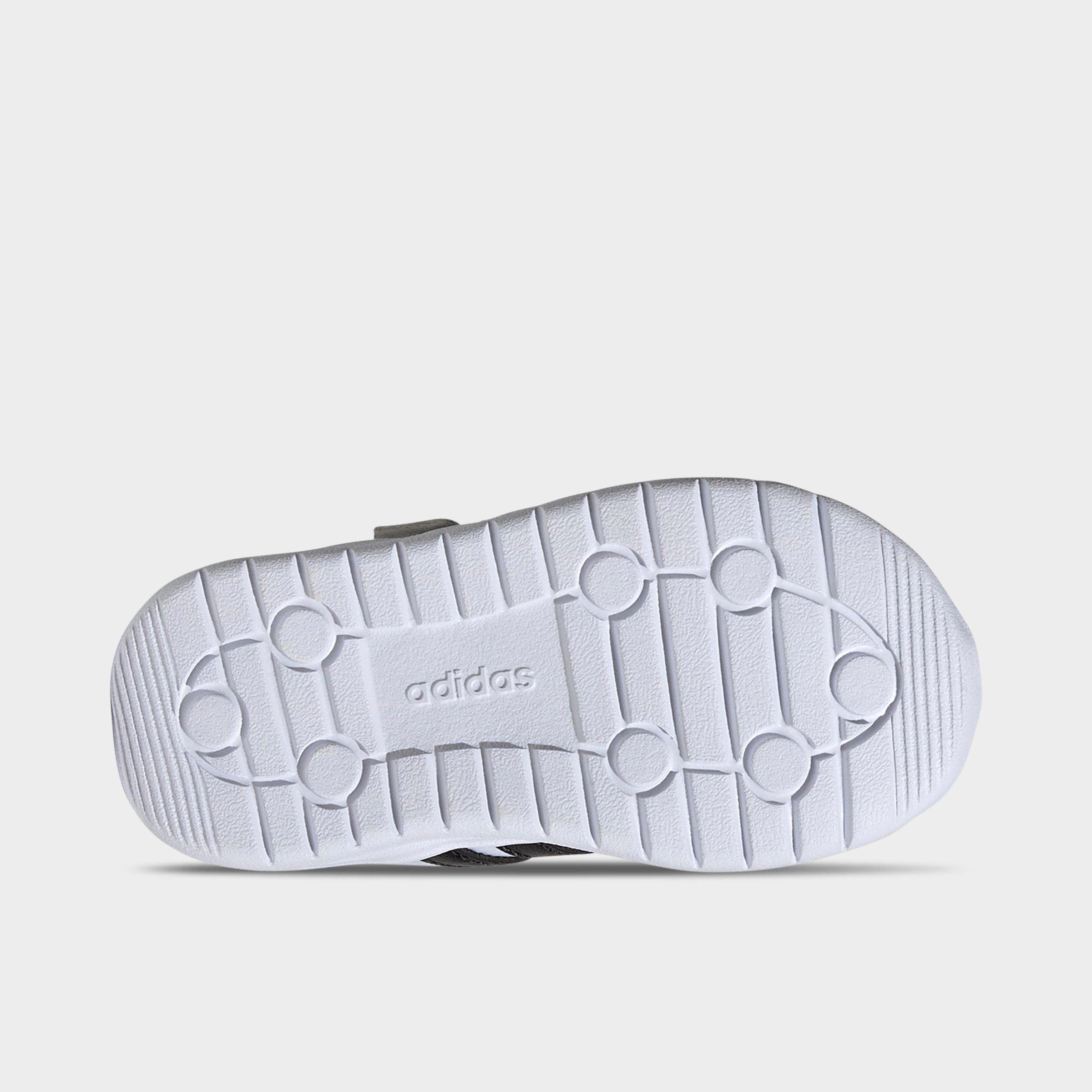 Kids' Toddler adidas Run 70s 2.0 Hook-And-Loop Stretch Lace Casual Shoes - Footwear White/Core Black/Grey One - Bottom view