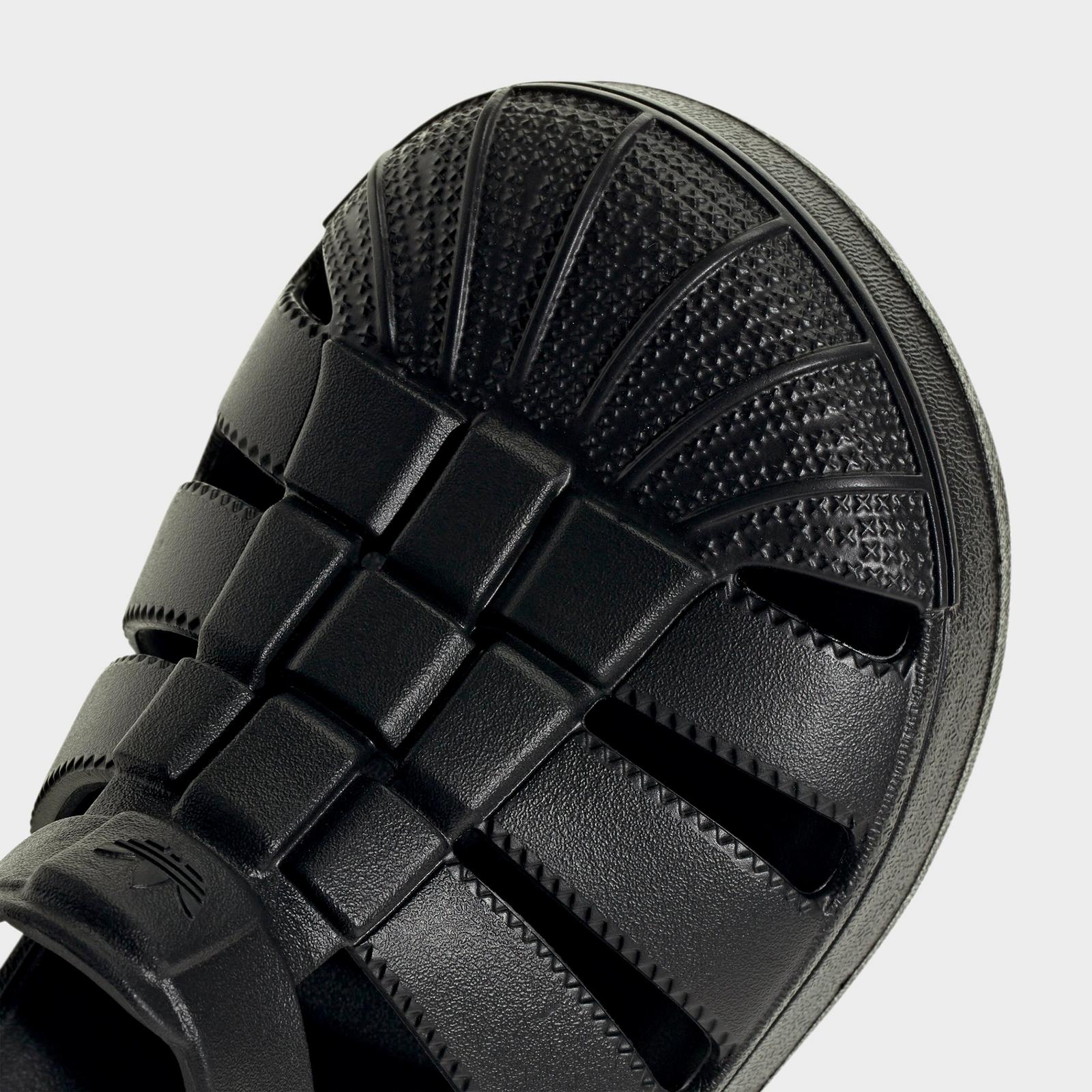 Little Kids' adidas Originals Superstar Sandals - Black/Black/Black - view 3
