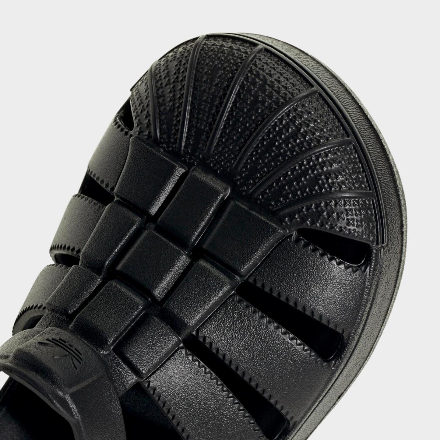 Little Kids' adidas Originals Superstar Sandals - Black/Black/Black - view 3
