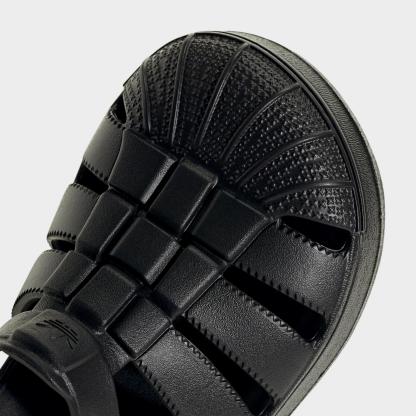 Little Kids' adidas Originals Superstar Sandals - Black/Black/Black - view 3