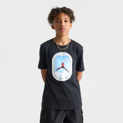 Big Kids' Jordan Plane Window Graphic T-Shirt - Black - view 3