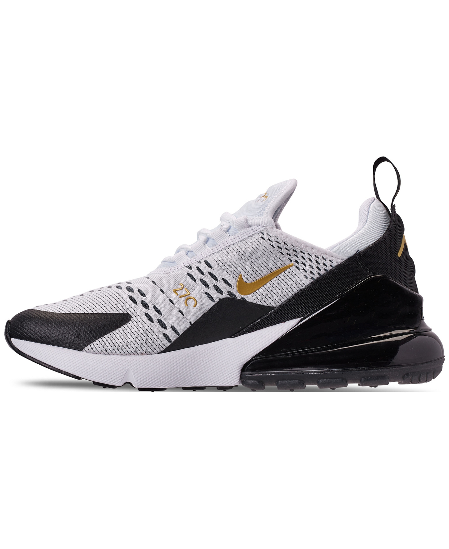Nike Men's Air Max 270 Casual Sneakers from Finish Line - White, Metallic Gold, Black