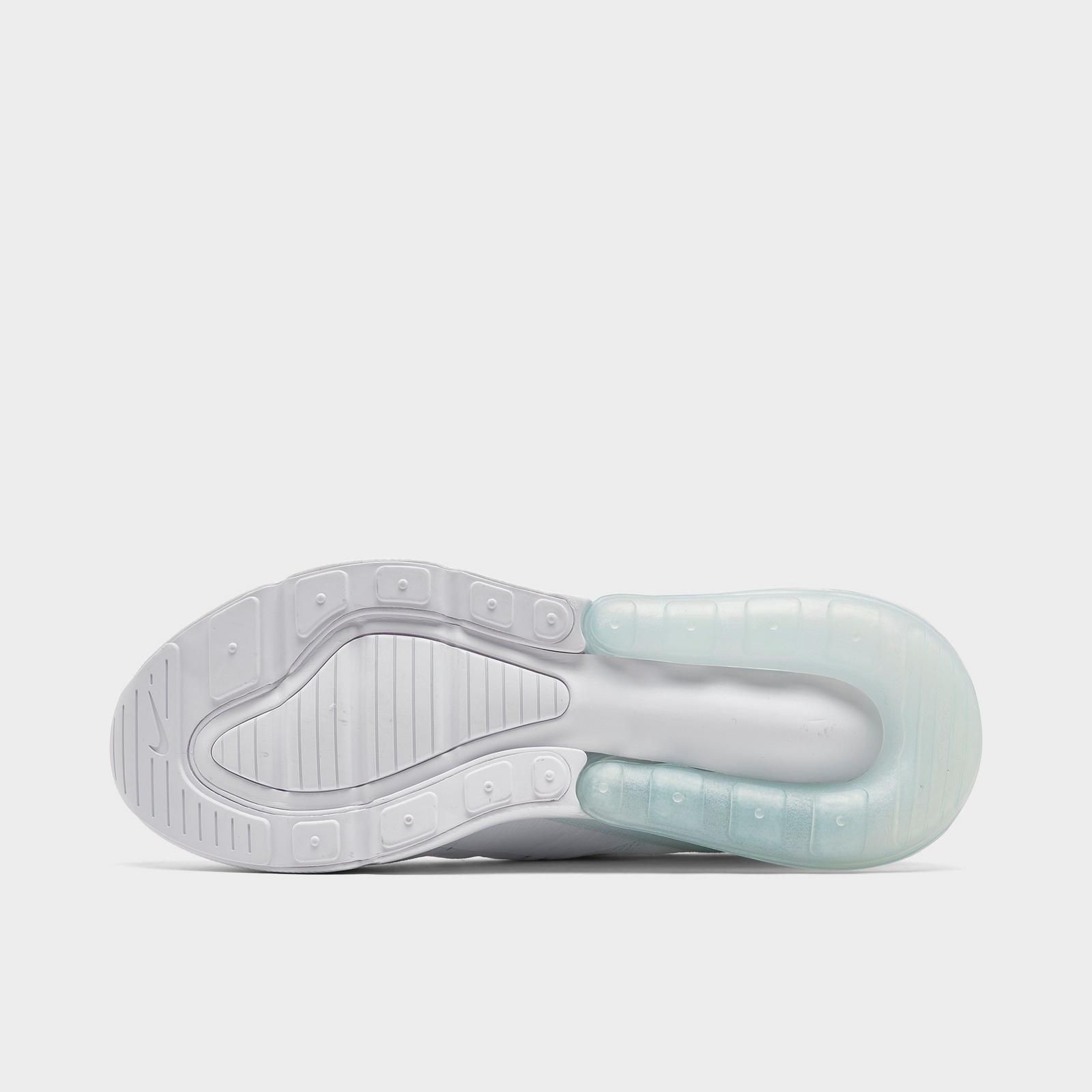 Big Kids' Nike Air Max 270 Casual Shoes - White/White/Metallic Silver
