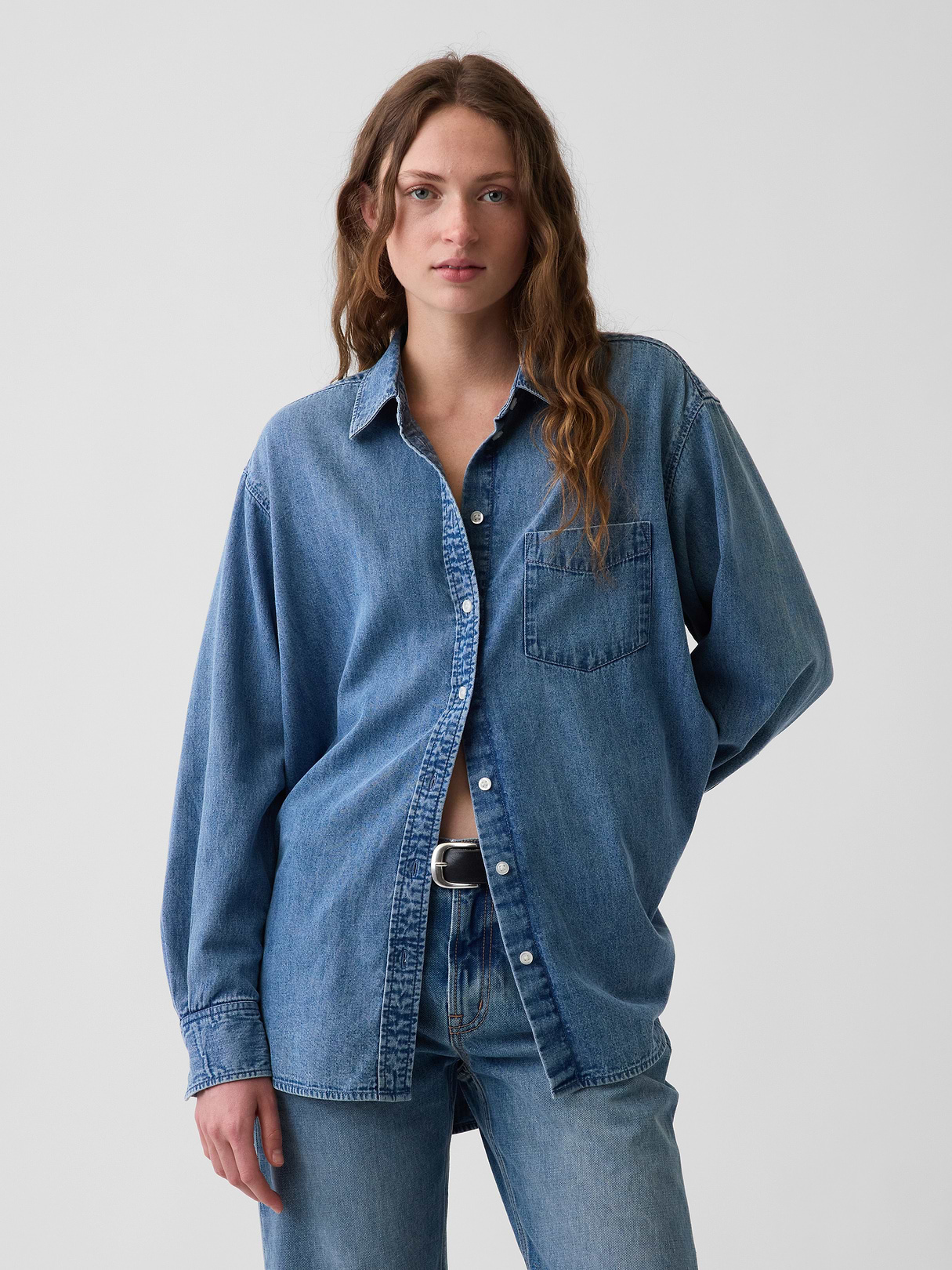 Denim Big Shirt - Medium wash