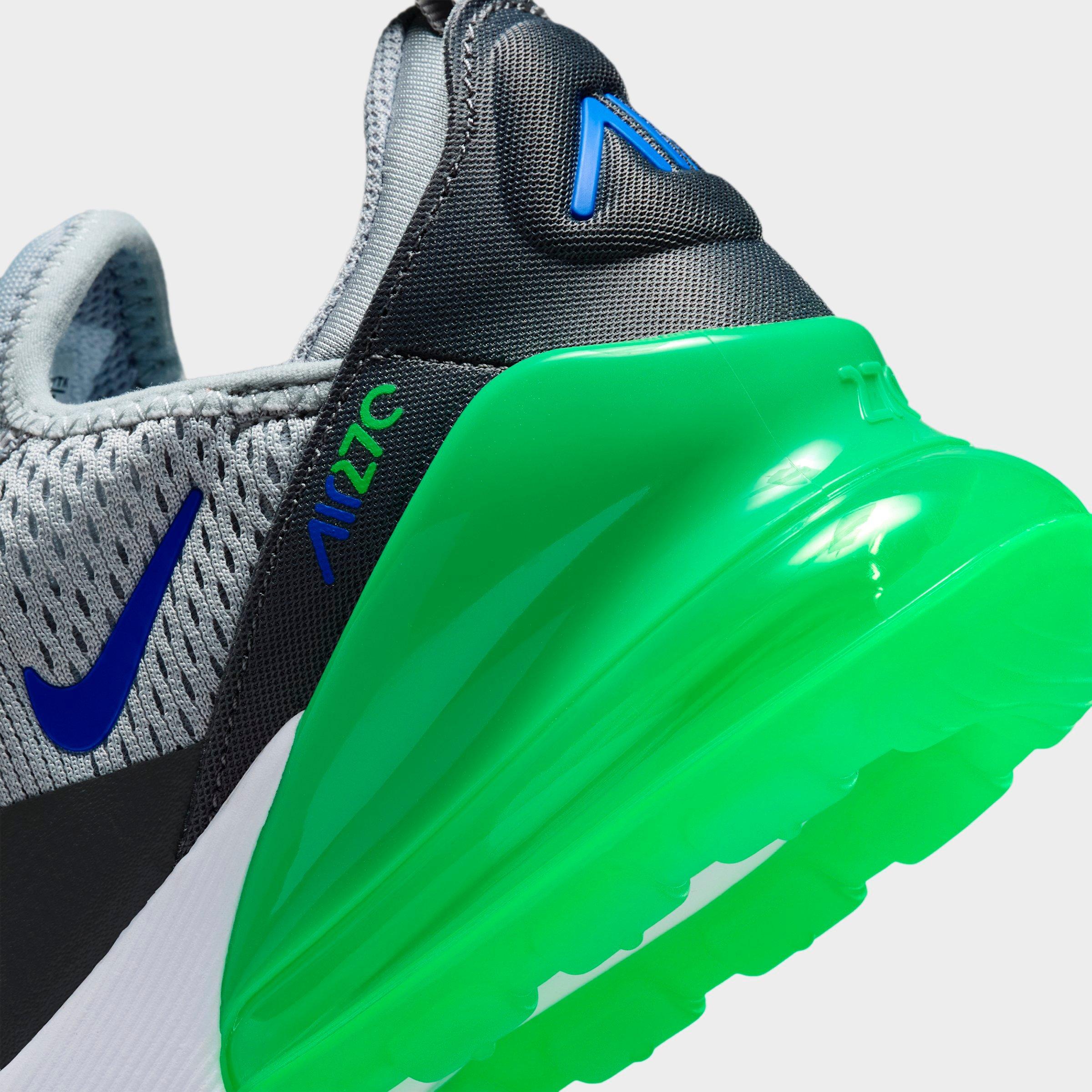Big Kids' Nithtke Air Max 270 Casual Shoes - Wolf Grey/Smoke Grey/Green Spark/Racer Blue - Detail shot