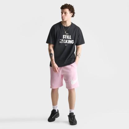 Men's Nike Club Fleece Swoosh Graphic Shorts - Pink Foam/Pink Foam/White