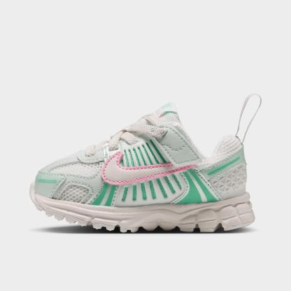 Infant and Kids' Toddler Nithtke Vomero 5 Stretch Lace Casual Shoes - Sail/Pink Foam/Arctic Green/Sail - Left shoe facing left. Outside of the shoe.