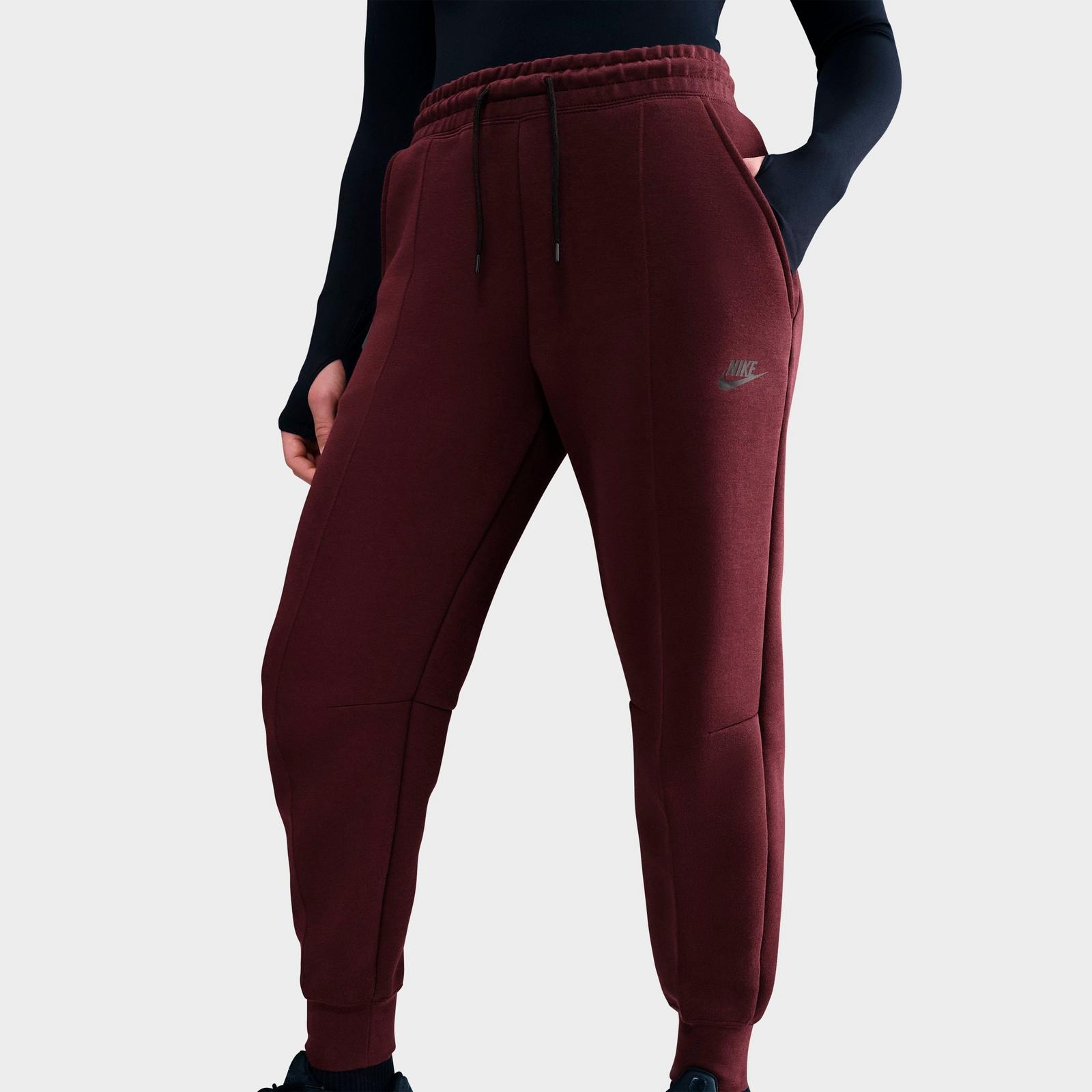 Women's Nike Sportswear Tech Fleece Jogger Pants - Burgundy Crush/Black