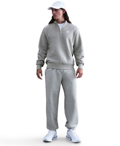 Nike Men's Sportswear Club Half-Zip Fleece Sweatshirt - Dark Gray Heather