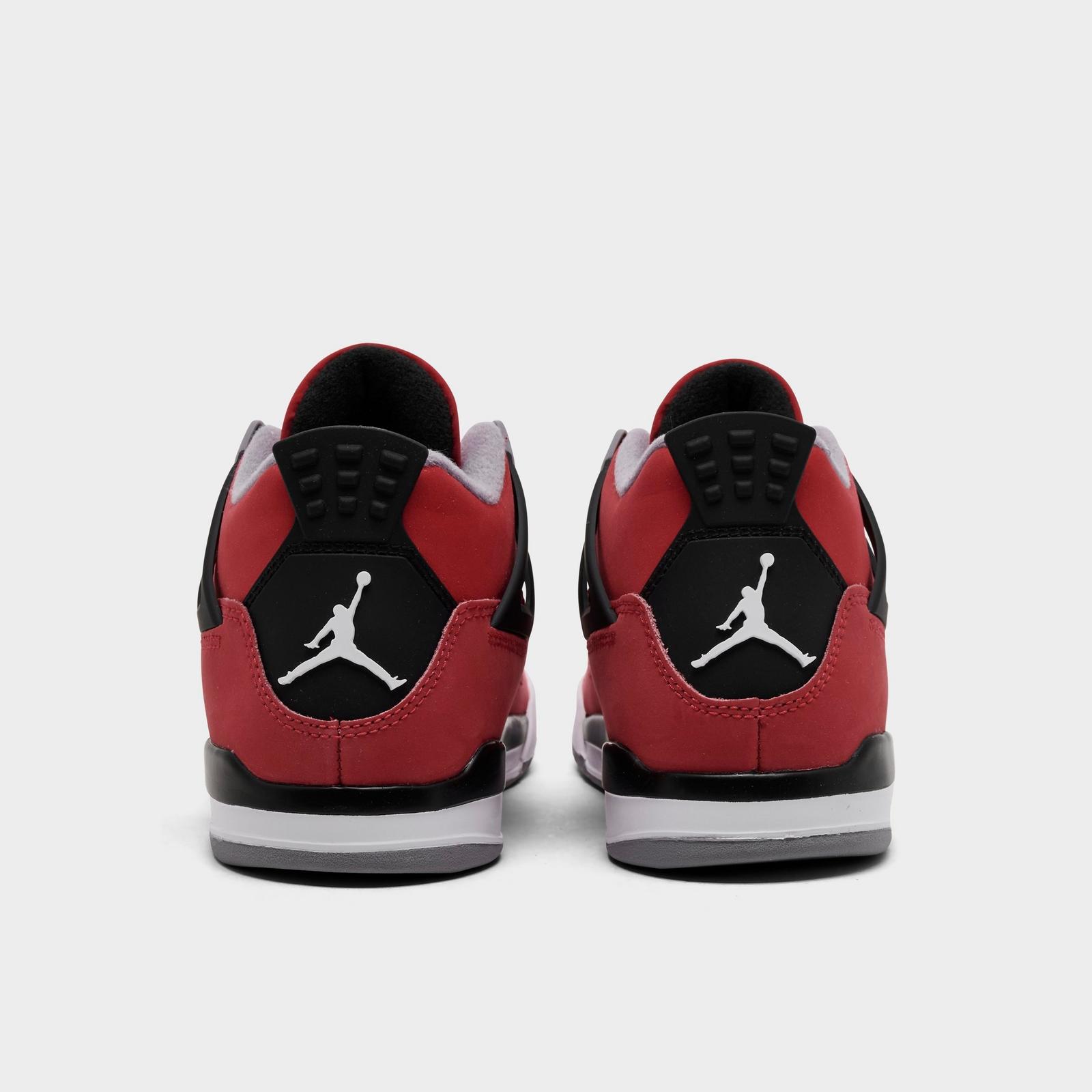 Little Kids' Air Jordan Retro 4 Basketball Shoes - Black/Infrared 23/Bright Mango - view 4
