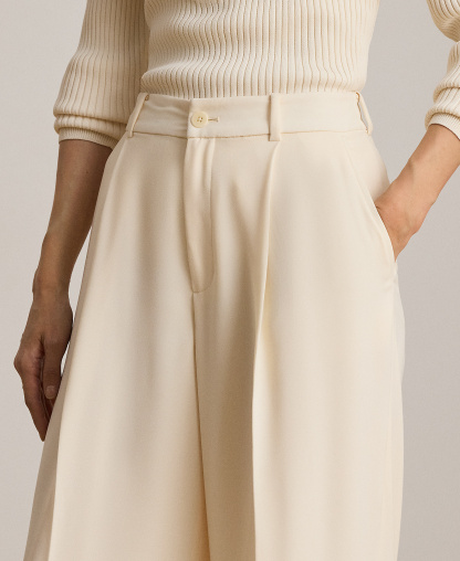 Lauren Ralph Lauren Women's High-Rise Wide-Leg Pants - Mascarpone Cream
