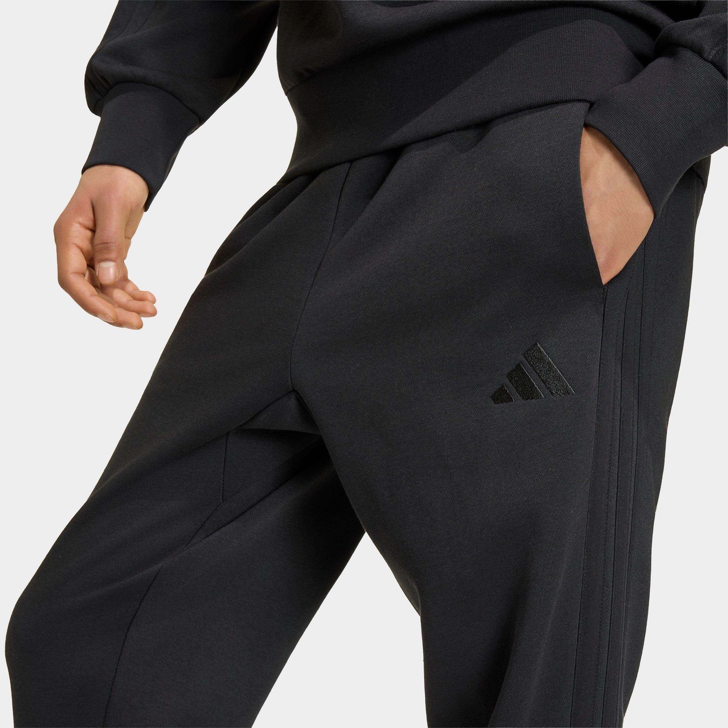 Men's adidas Essentials 3-Stripes Fleece Jogger Pants - Black/Black