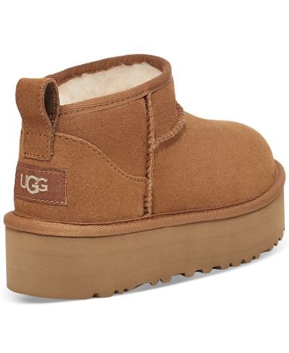 UGG® Kids Classic Ultra Mini Platform Booties - Chestnut