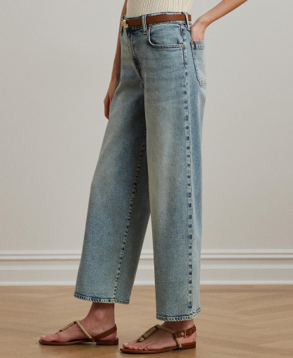 Lauren Ralph Lauren Women's High-Rise Wide-Leg Cropped Jeans - Alicia Wash
