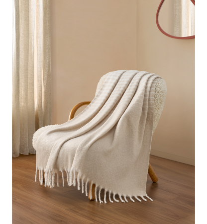 UGG® Bayle Faux Mohair Throw, 50" x 70" - White pepper, Snow
