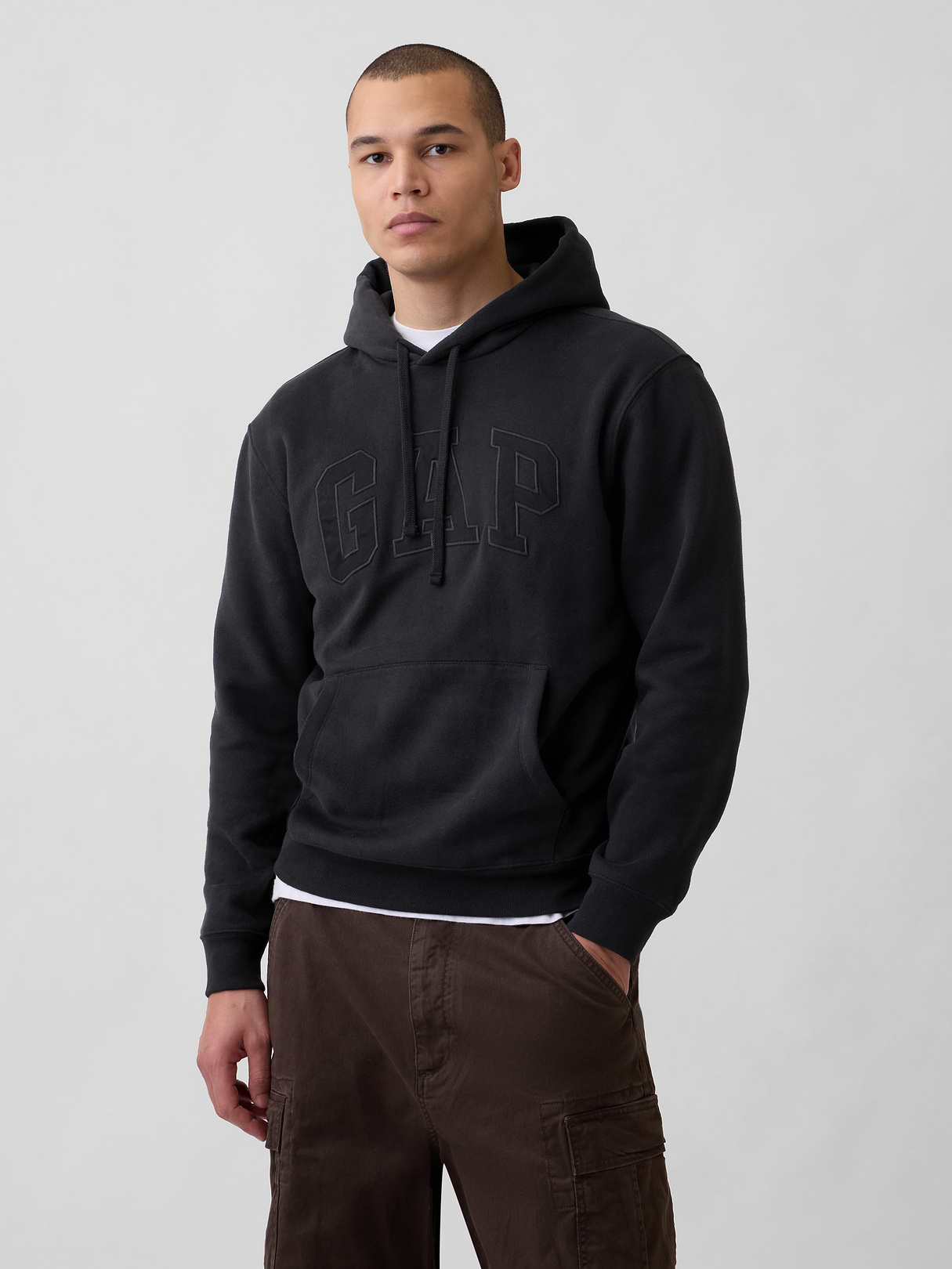 Adult VintageSoft Arch Logo Hoodie - Black combo