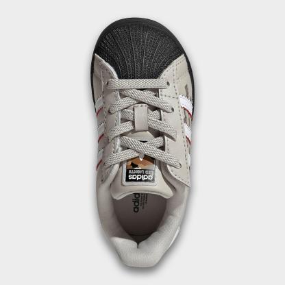 Kids' Toddler adidas Originals Superstar LED Lights Comfort Closure Stretch Lace Casual Shoes - Wonder Alumina/White/Black - Top view