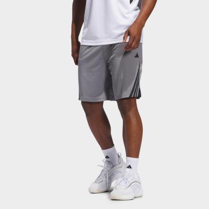 Men's adidas Legends 3-Stripes Basketball Shorts - Grey/Black - view 1