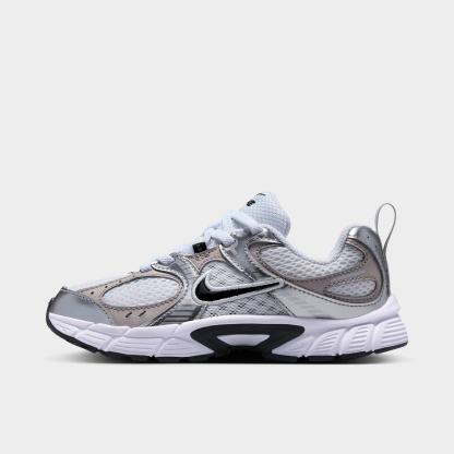 Little Kids' Nithtke V5 RNR Stretch Lace Casual Shoes - White/Vast Grey/College Grey/Black - Left shoe facing left. Outside of the shoe.