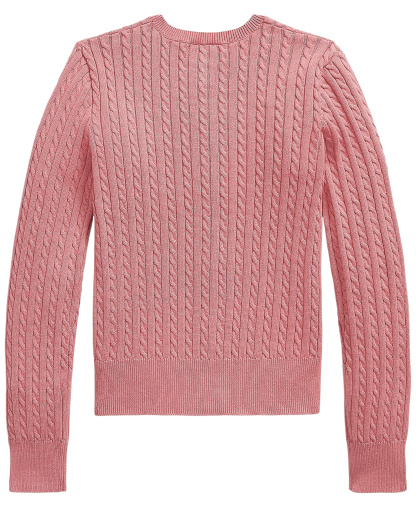 Polo Ralph Lauren Girls' 7-16 Mini-Cable Cardigan - Canvas Pink