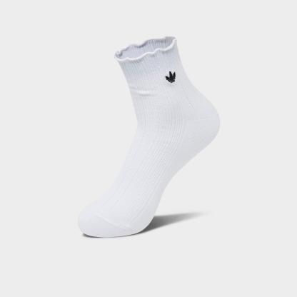 Women's adidas Originals Ruffle Quarter Socks (3-Pack) - White/Black - view 4