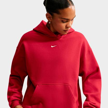 Women's Nithtke Studio Fleece Medium-Weight Camo Oversized Pullover Hoodie - Tough Red/Sail