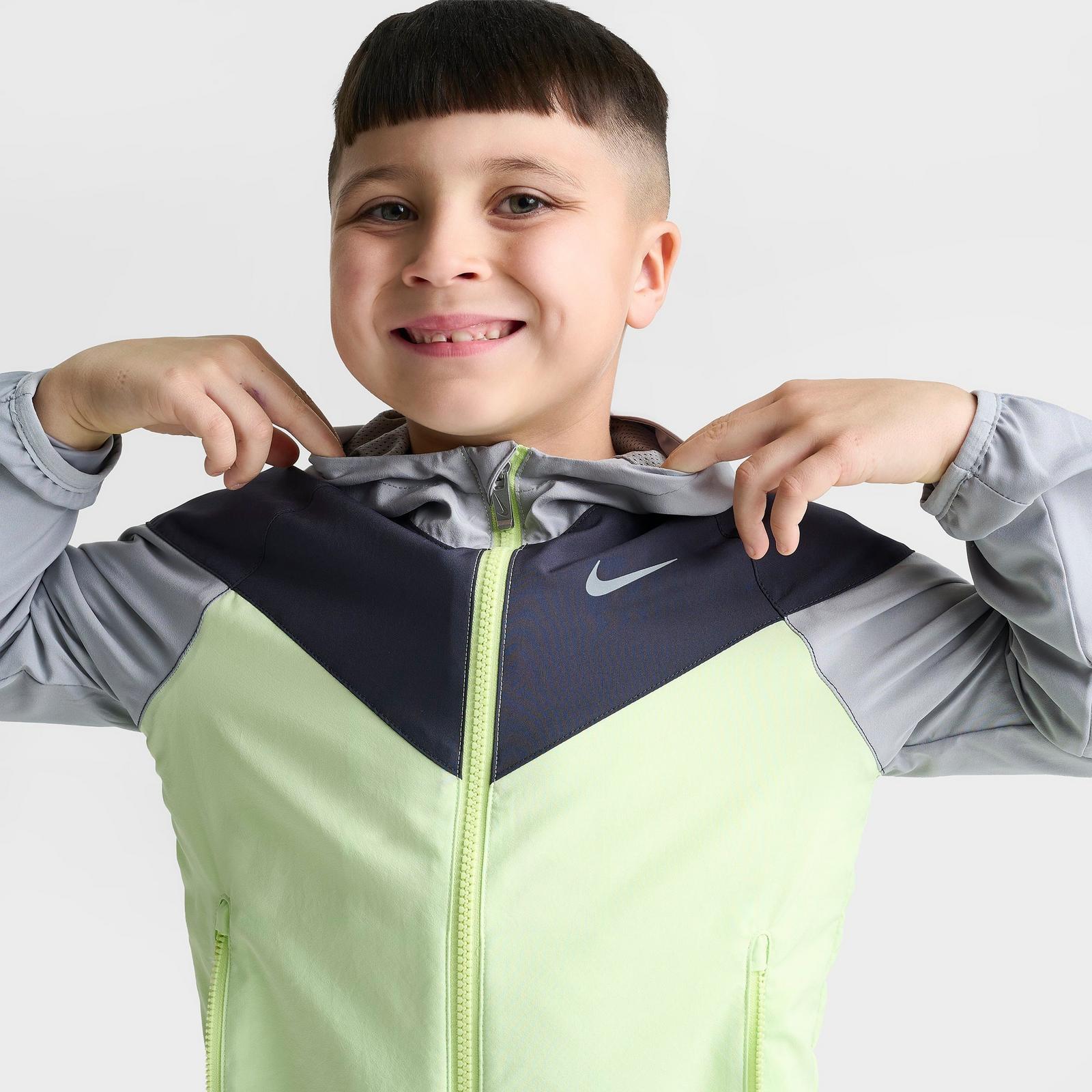 Little Kids' Nike Windrunner Jacket and Shorts Set - Light Smoke Grey/Volt