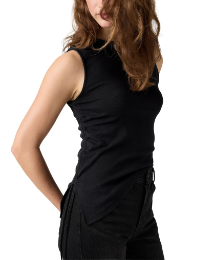 Levi's Women's Alila Asymmetrical Ribbed-Knit Tank Top - Anthracite Night