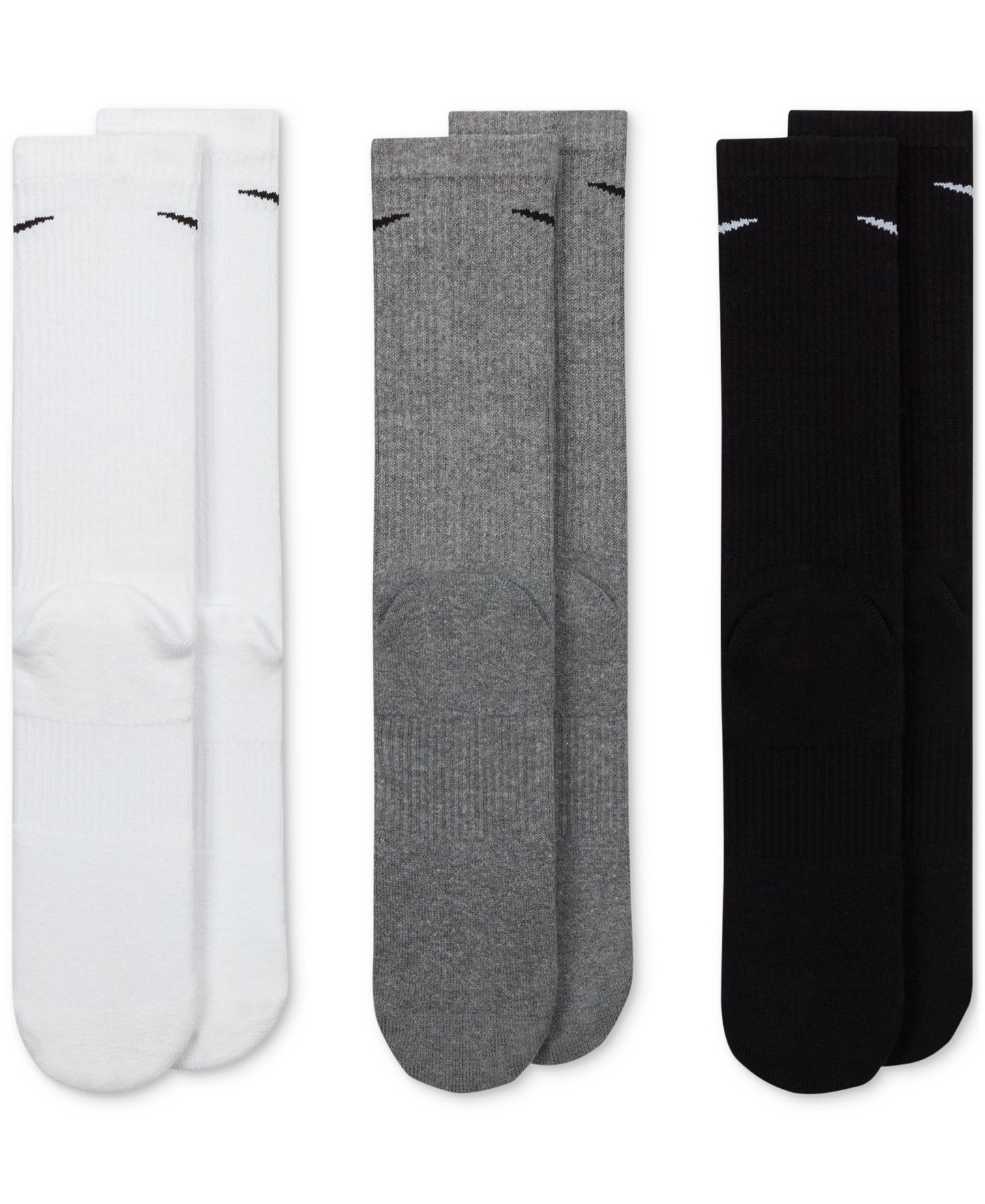 Nike Unisex Everyday Plus Cushioned Training Crew Socks 3 Pairs - Multicolor/White