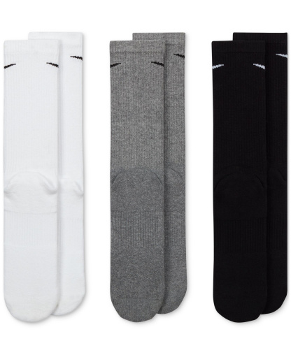 Nike Unisex Everyday Plus Cushioned Training Crew Socks 3 Pairs - Multicolor/White