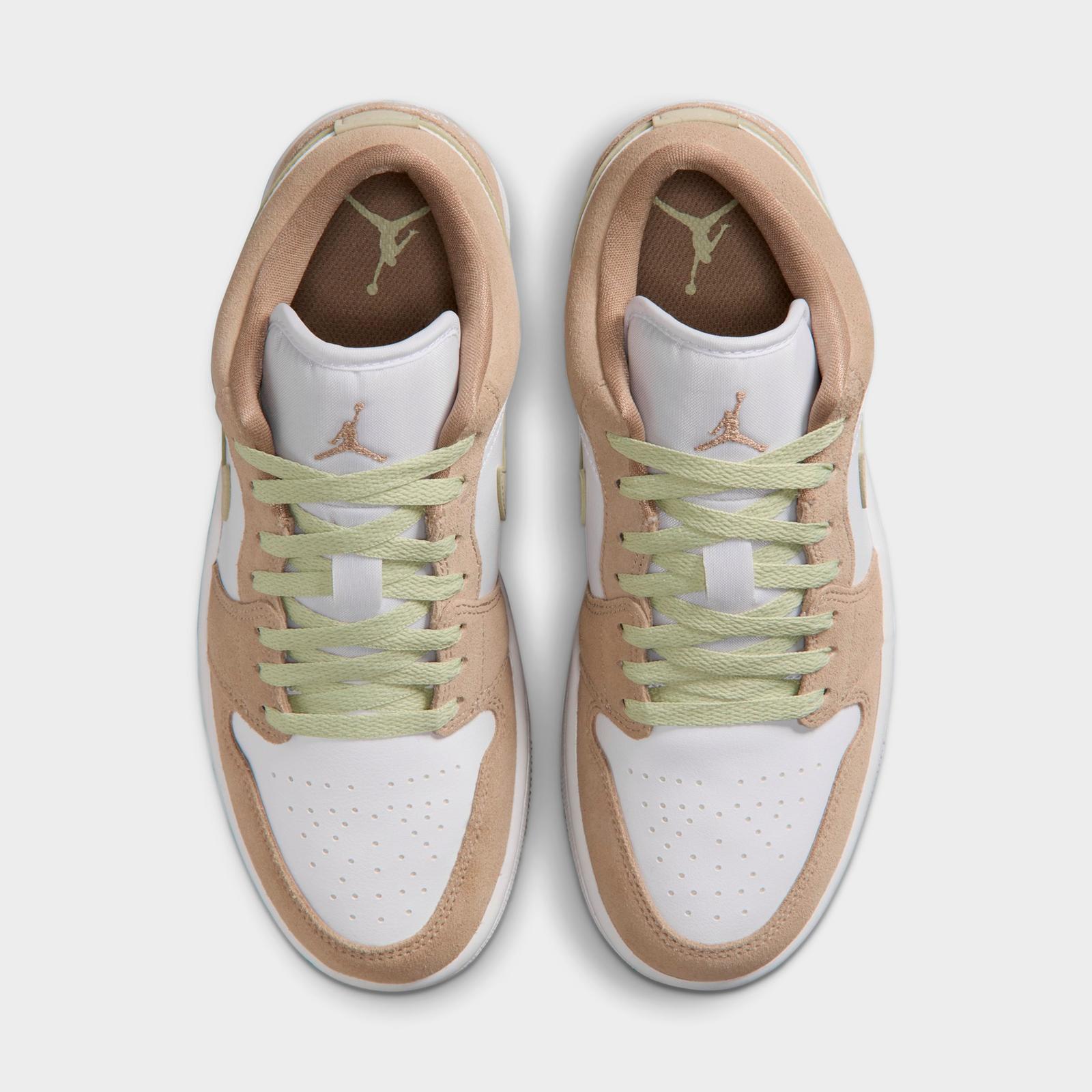 Women's Air Jordan Retro 1 Low Casual Shoes - Khaki/Olive Aura/Sail/White - view 5