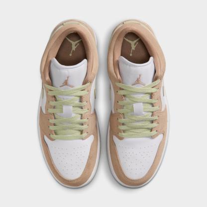Women's Air Jordan Retro 1 Low Casual Shoes - Khaki/Olive Aura/Sail/White - view 5