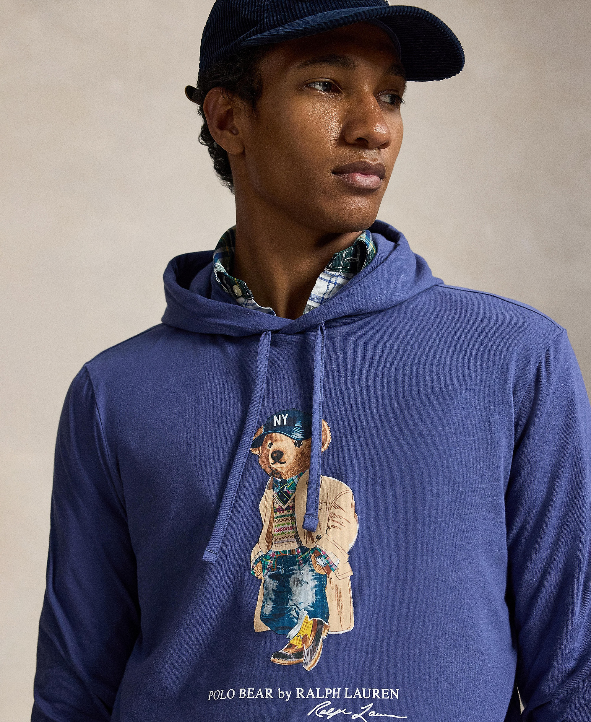 Polo Ralph Lauren Men's Polo Bear Jersey Hooded Sweatshirt - Light Navy