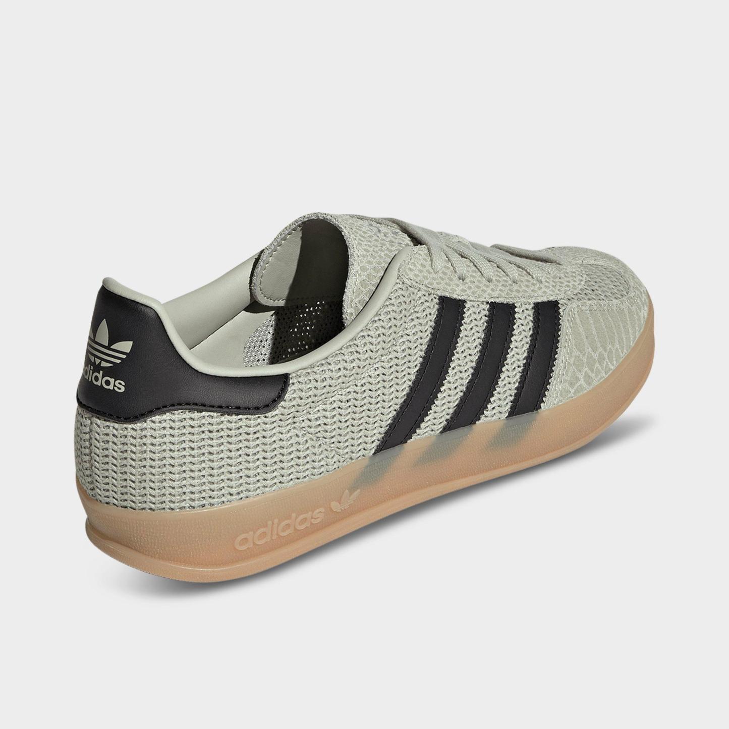 Men's adidas Originals Gazelle Indoor Casual Shoes - Halo Green/Core Black/Gum - Back view