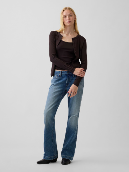 Modern Crewneck Cardigan - Terra brown