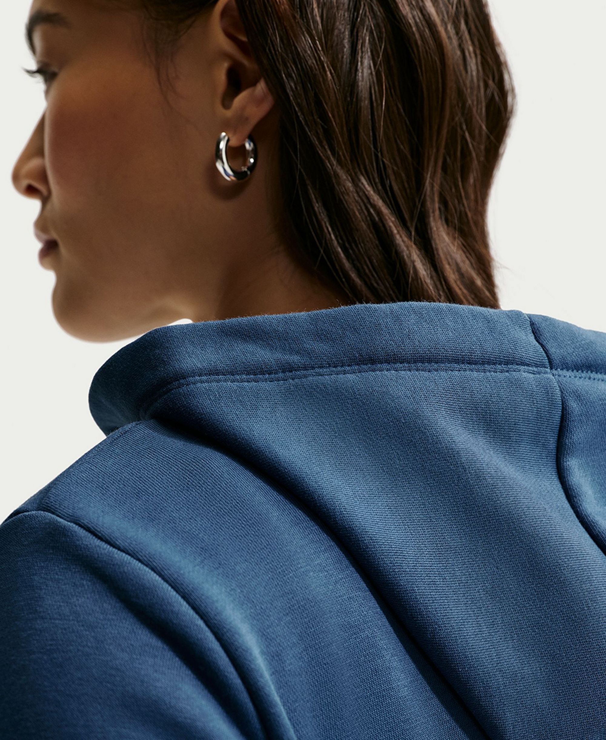 Nike Women's Sportswear Club Fleece Full-Zip Hoodie - Mystic Navy/white