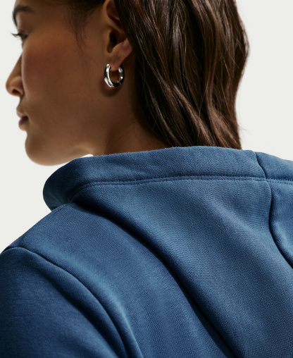 Nike Women's Sportswear Club Fleece Full-Zip Hoodie - Mystic Navy/white