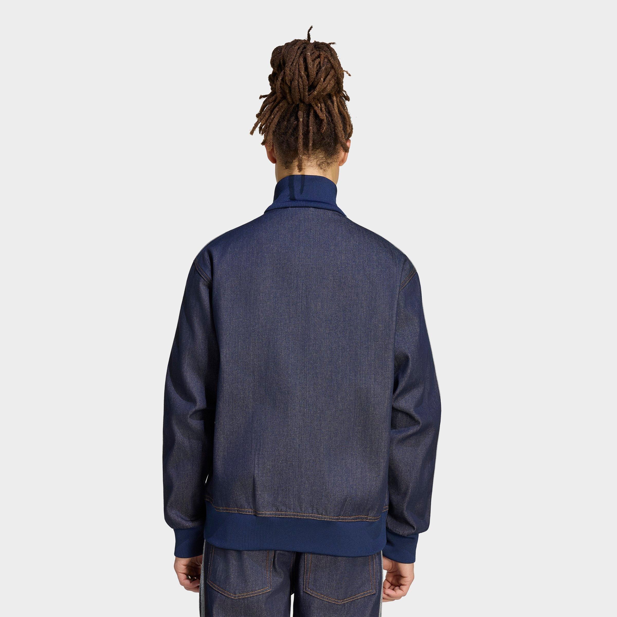 Men's adidas Originals Firebird Adicolor Raw Denim Full-Zip Track Top - Indigo Denim