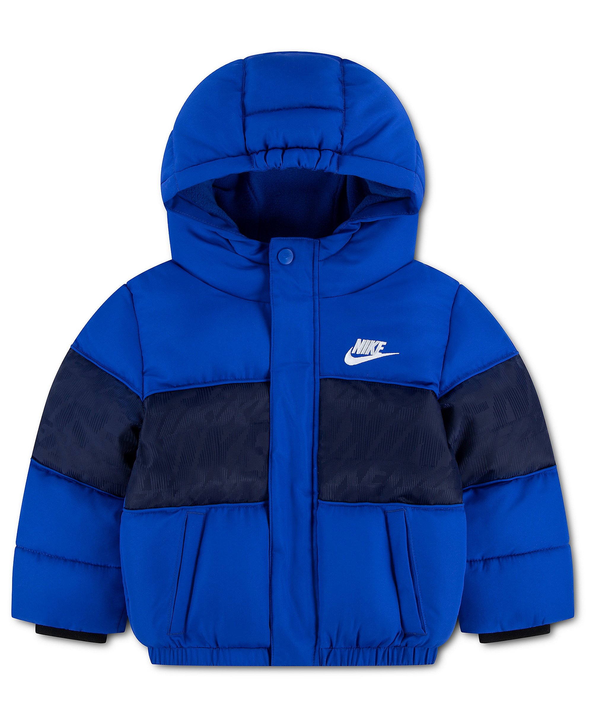 Nike Boys' 4-7 Jacquard Logo Mixed Media Puffer Jacket - Game Royal