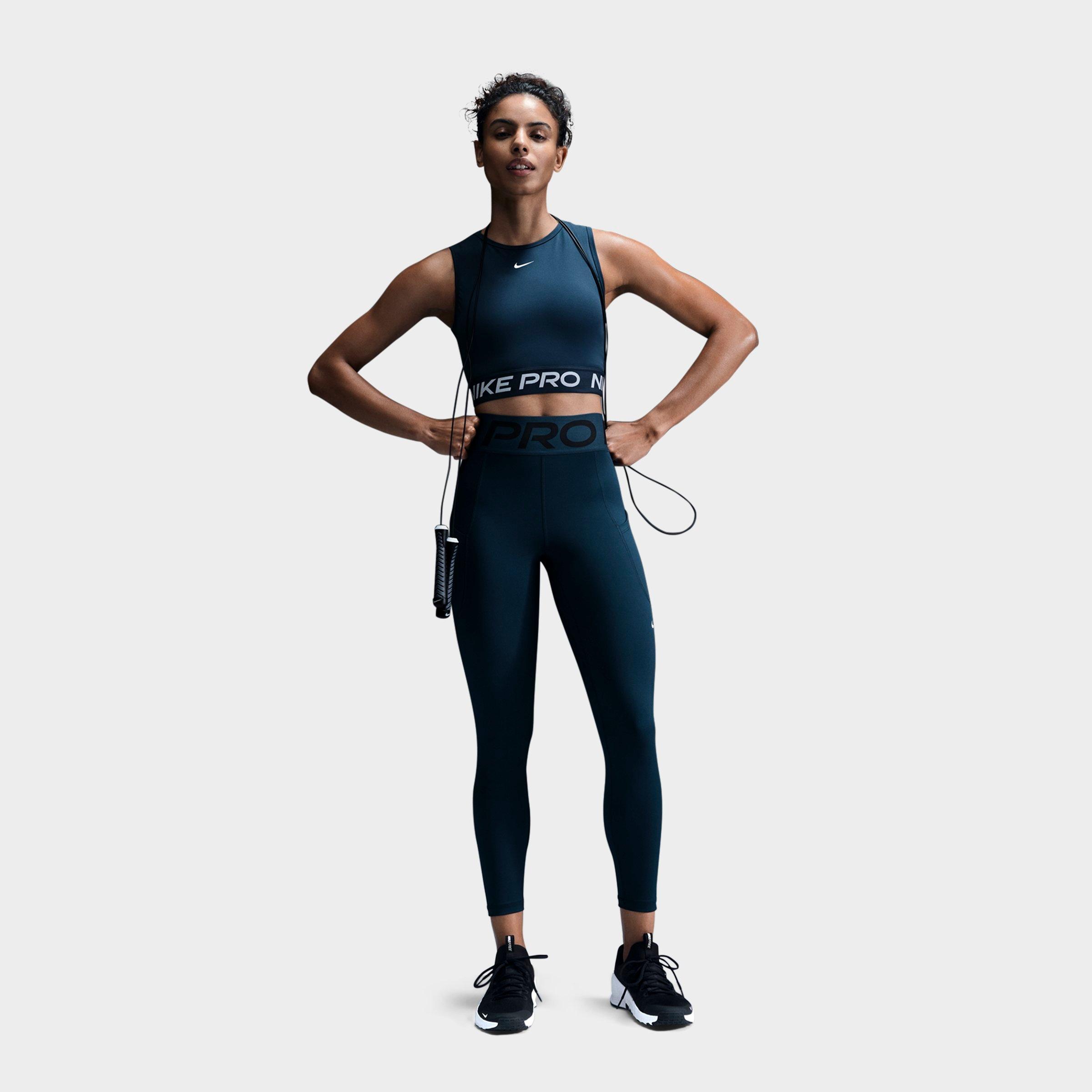 Women's Nithtke Pro Dri-FIT Crop Tank - Armory Navy/White