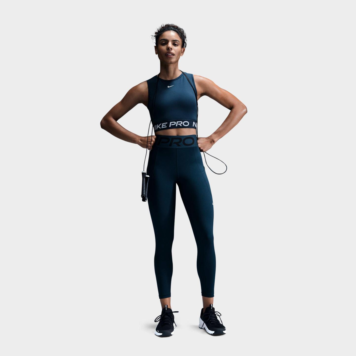 Women's Nithtke Pro Dri-FIT Crop Tank - Armory Navy/White
