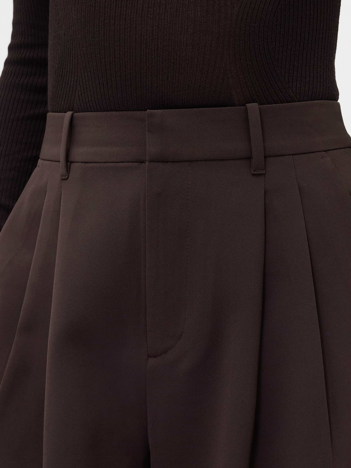 365 High Rise Pleated Trousers - Terra brown