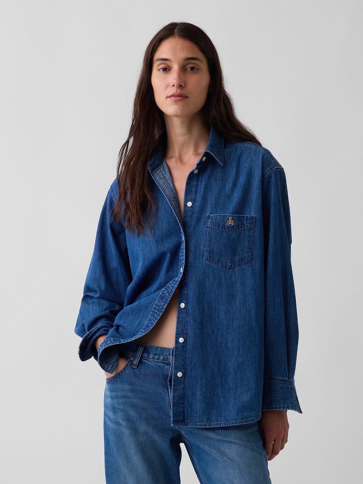 Denim Big Shirt - Medium wash