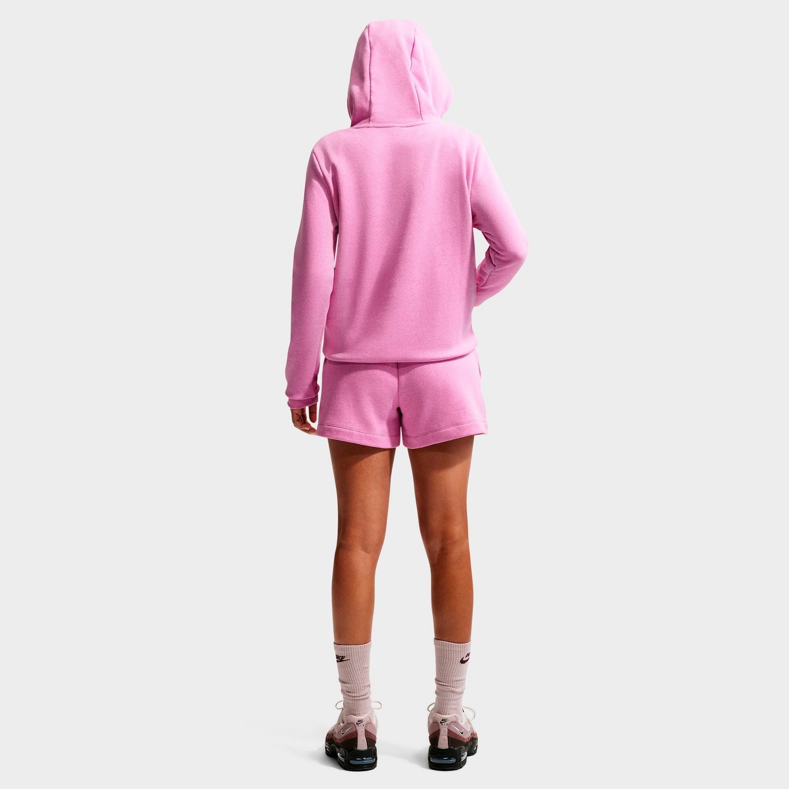 Women's Nike Sportswear Club Fleece Mid-Rise Shorts - Light Magenta/Heather/White